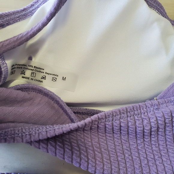 NWOT MakeMeChic Women's Ribbed High Waisted Bikini Set Swimsuit Bathing Suit - Picture 4 of 4